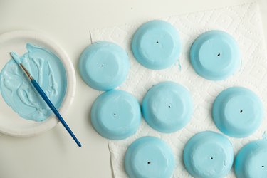 Painting air-dry clay a blue color