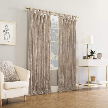 No. 918 Odelia Distressed Velvet Semi-Sheer 95-Inch Curtain Panel