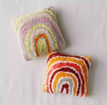 Urban Outfitters Rainbow Tufted Mini Throw Pillow, $29