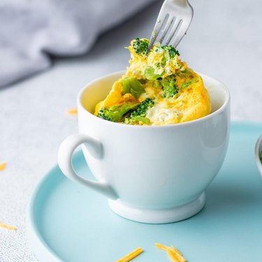 Microwaved omelet in a mug