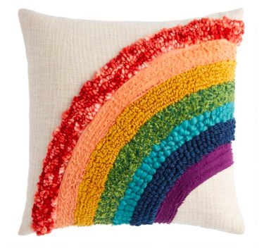 World Market Tufted Rainbow Throw Pillow, $29.99
