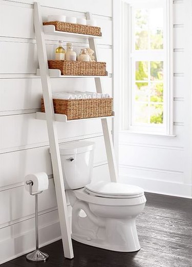 Pottery Barn Ainsley Over-the-Toilet Ladder With Baskets