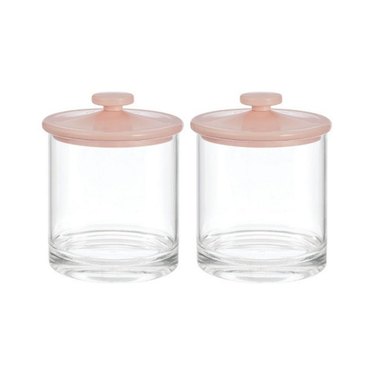 mDesign Round Storage Apothecary Canister for Bathroom