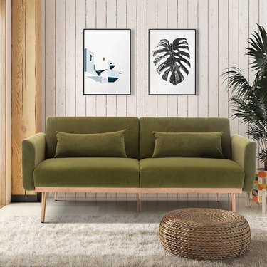 green velvet sleeper sofa