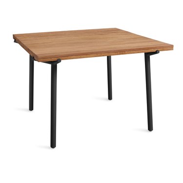 wood table with iron legs