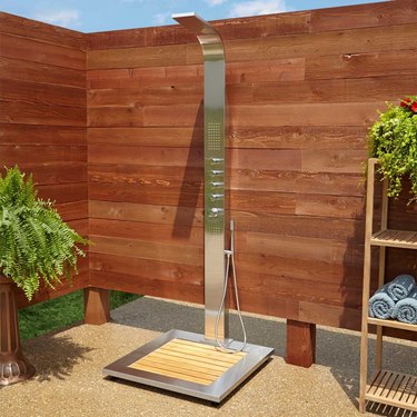 Signature Hardware Alvin Stainless Steel Thermostatic Outdoor Shower