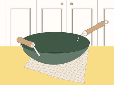 illustration of wok on counter