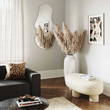 living room with ottoman