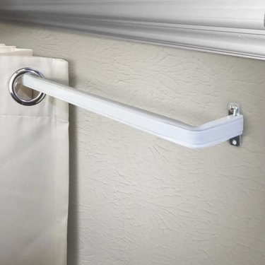 white concealed curtain rod