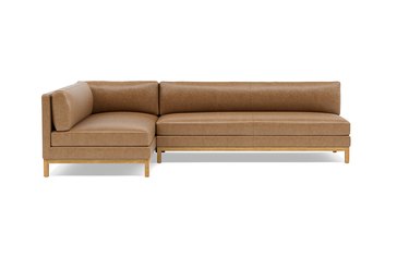 Interior Define Jasper Leather Sectional With Left Chaise