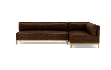 Interior Define Jasper Leather Sectional With Right Chaise