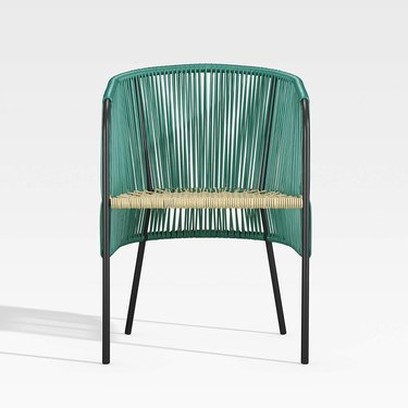 green rattan dining chair