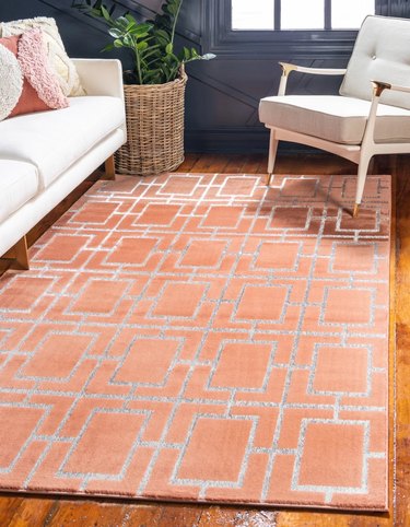 coral glam rug