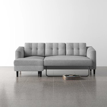 modern light gray sleeper sofa sectional
