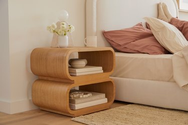 parachute Stacked Nightstand Without Drawer in White Oak