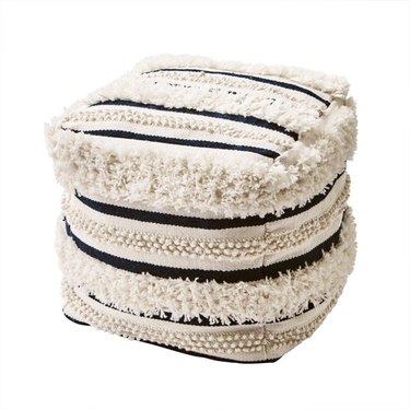 striped pouf cushion