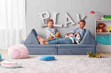 kids on play couch