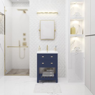 Joss & Main Caitlyn 24-Inch Free-standing Single Bathroom Vanity With Ceramic Vanity Top