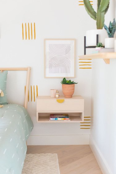 small bedroom storage idea: floating cubby