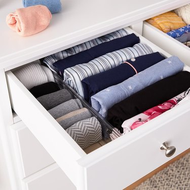 small bedroom storage idea: dresser drawer dividers