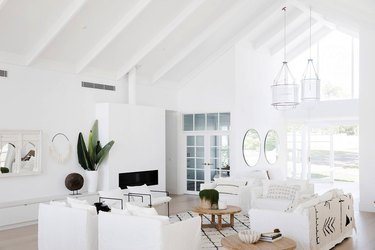 white living room with beige accents