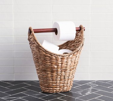 seagrass toilet paper holder and storage