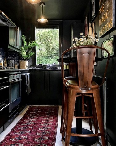 Monochromatic black kitchen
