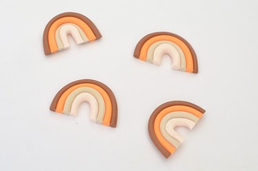 Rainbow shapes made from clay