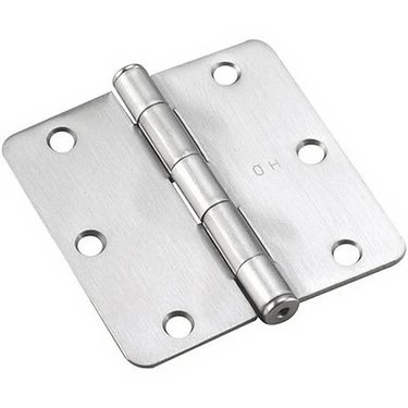 A silver butt hinge
