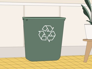 green recycling bin illustration