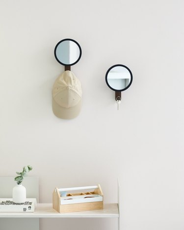 wall mirror hook with storage