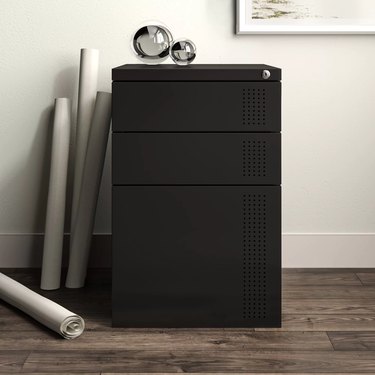 black modern file cabinet