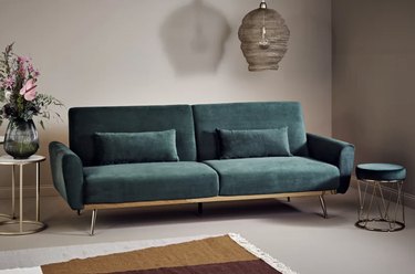 wayfair green velvet upholstered sofa bed