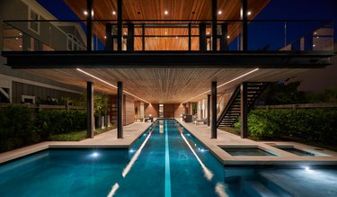 contemporary house with pool
