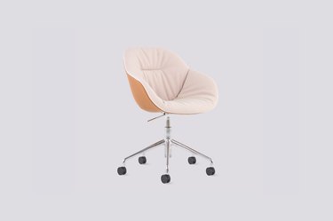 two tone cushioned swivel office chair
