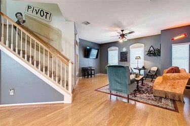 pivot mural on staircase in zillow home