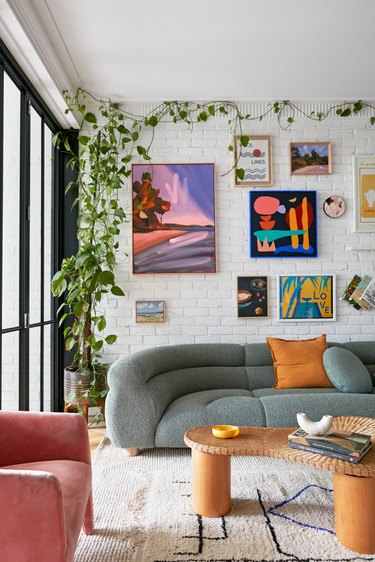 Jono Fleming living room with climbing ivy plant