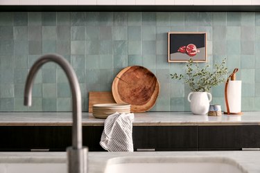 Jono Fleming kitchen with green tile backsplash