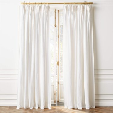 CB2 Pleated Linen White Curtain Panel