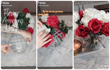 tape grid flower arranging hack