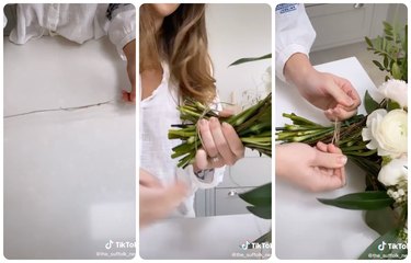 flower arrangement tie hack