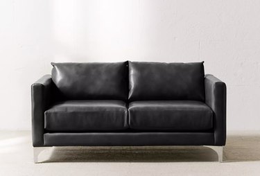Urban Outfitters black recycled leather love seat