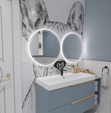 kids bathroom ideas with quirky mirrors