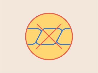 An illustration for the do not wring laundry symbol, which is a twisted clothing item with an X over it