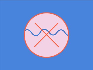 An illustration for the do not wash laundry symbol, which has a wavy line with an X over it