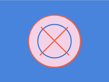 An illustration of the do not dry clean laundry symbol, which is an open circle with an X through it