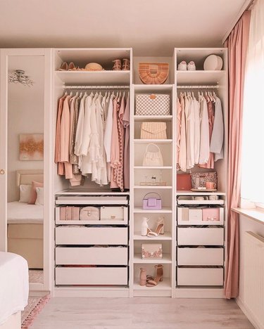 light pink ikea closet