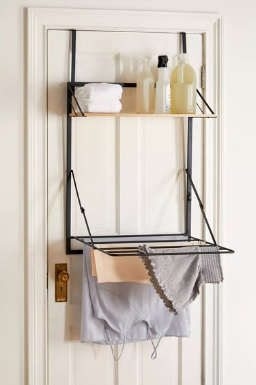 urban outfitters over-the-door drying rack with shelf