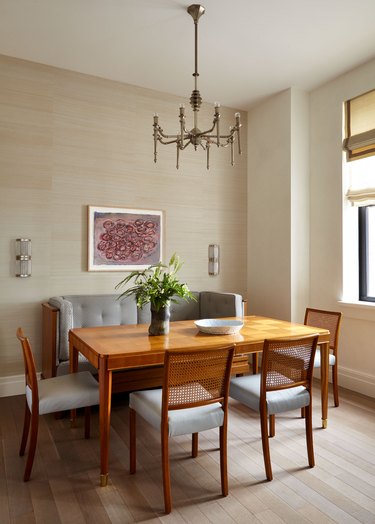 tan and gray dining room