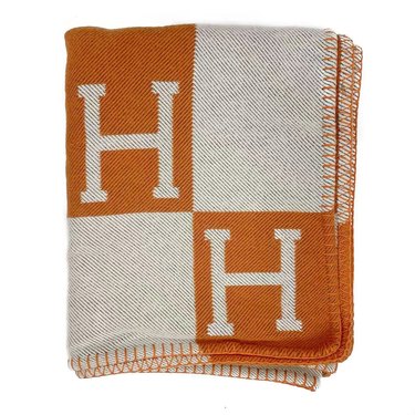 orange faux hermès blanket